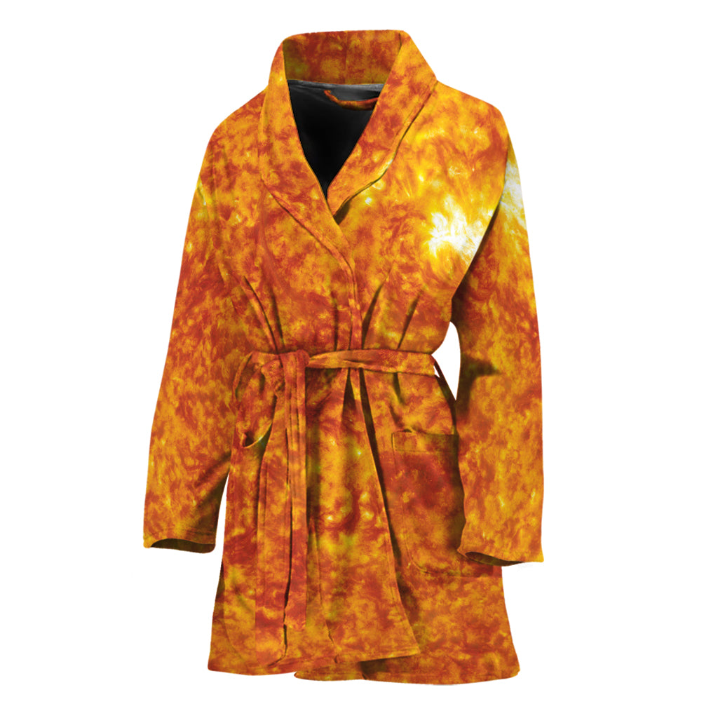 Flaming Sun Print Women's Bathrobe