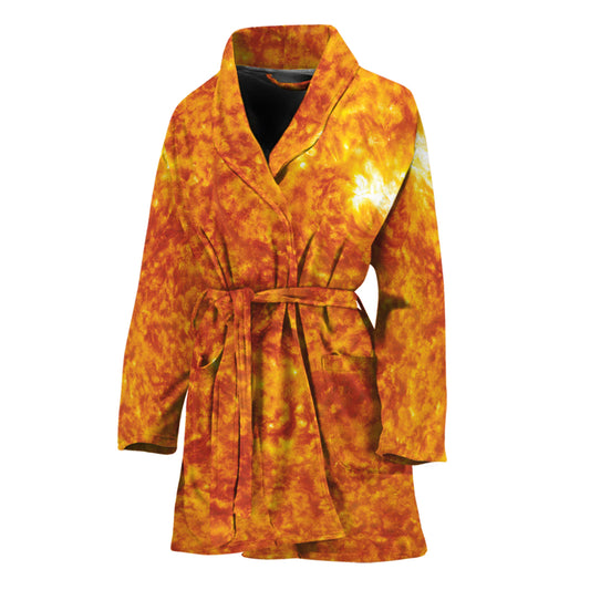 Flaming Sun Print Women's Bathrobe