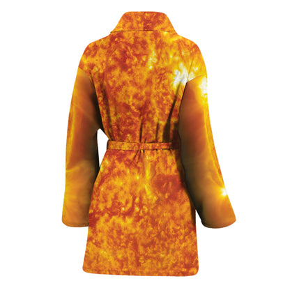 Flaming Sun Print Women's Bathrobe