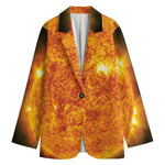 Flaming Sun Print Women's Cotton Blazer
