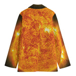 Flaming Sun Print Women's Cotton Blazer