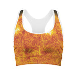 Flaming Sun Print Women's Sports Bra