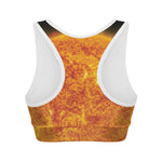 Flaming Sun Print Women's Sports Bra