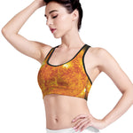 Flaming Sun Print Women's Sports Bra