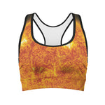 Flaming Sun Print Women's Sports Bra