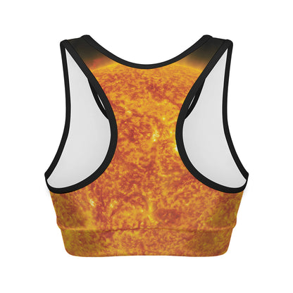 Flaming Sun Print Women's Sports Bra