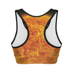 Flaming Sun Print Women's Sports Bra