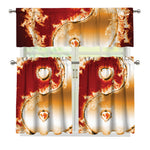 Flaming Yin Yang Print 3 Piece Kitchen Curtains