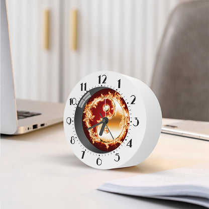 Flaming Yin Yang Print Alarm Clock