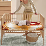 Flaming Yin Yang Print Baby Crib Sheet