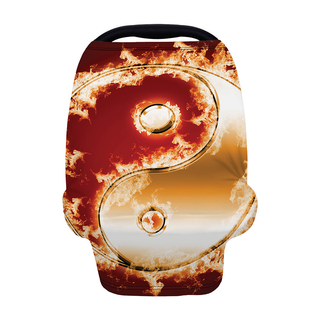 Flaming Yin Yang Print Baby Seat Cover