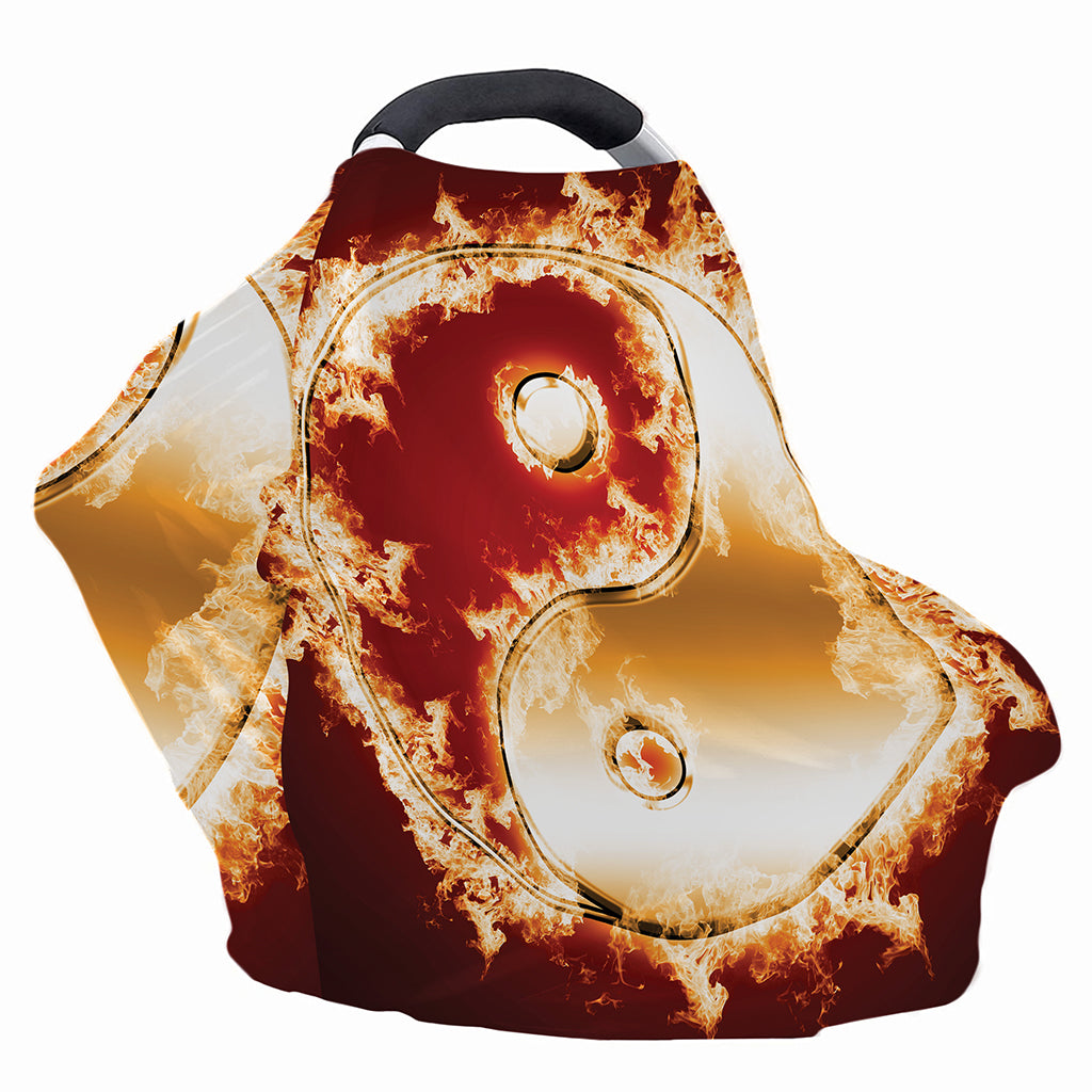 Flaming Yin Yang Print Baby Seat Cover