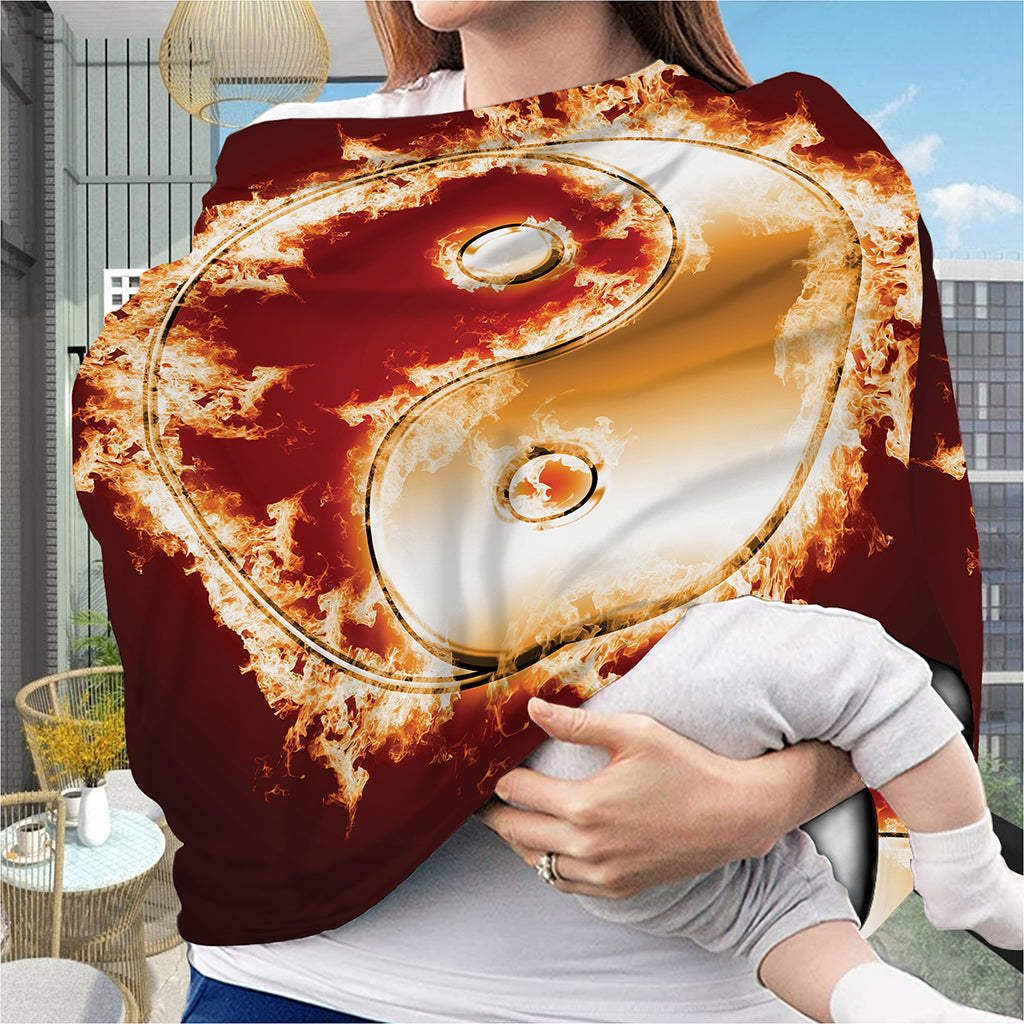 Flaming Yin Yang Print Baby Seat Cover