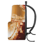 Flaming Yin Yang Print Backpack