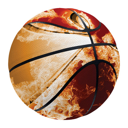 Flaming Yin Yang Print Basketball