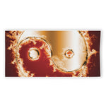 Flaming Yin Yang Print Beach Towel
