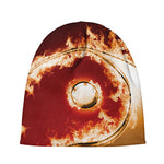 Flaming Yin Yang Print Beanie
