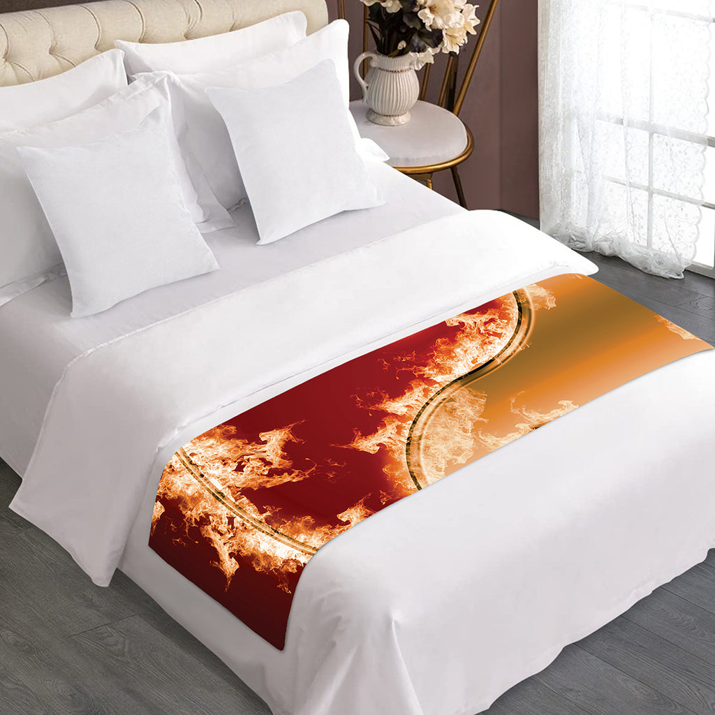Flaming Yin Yang Print Bed Runner
