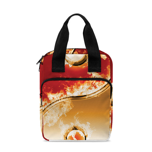 Flaming Yin Yang Print Bible Tote Bag