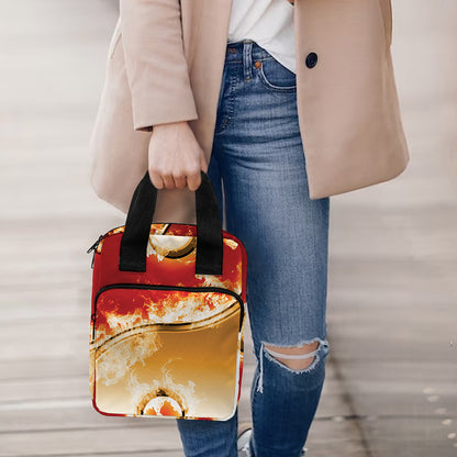 Flaming Yin Yang Print Bible Tote Bag