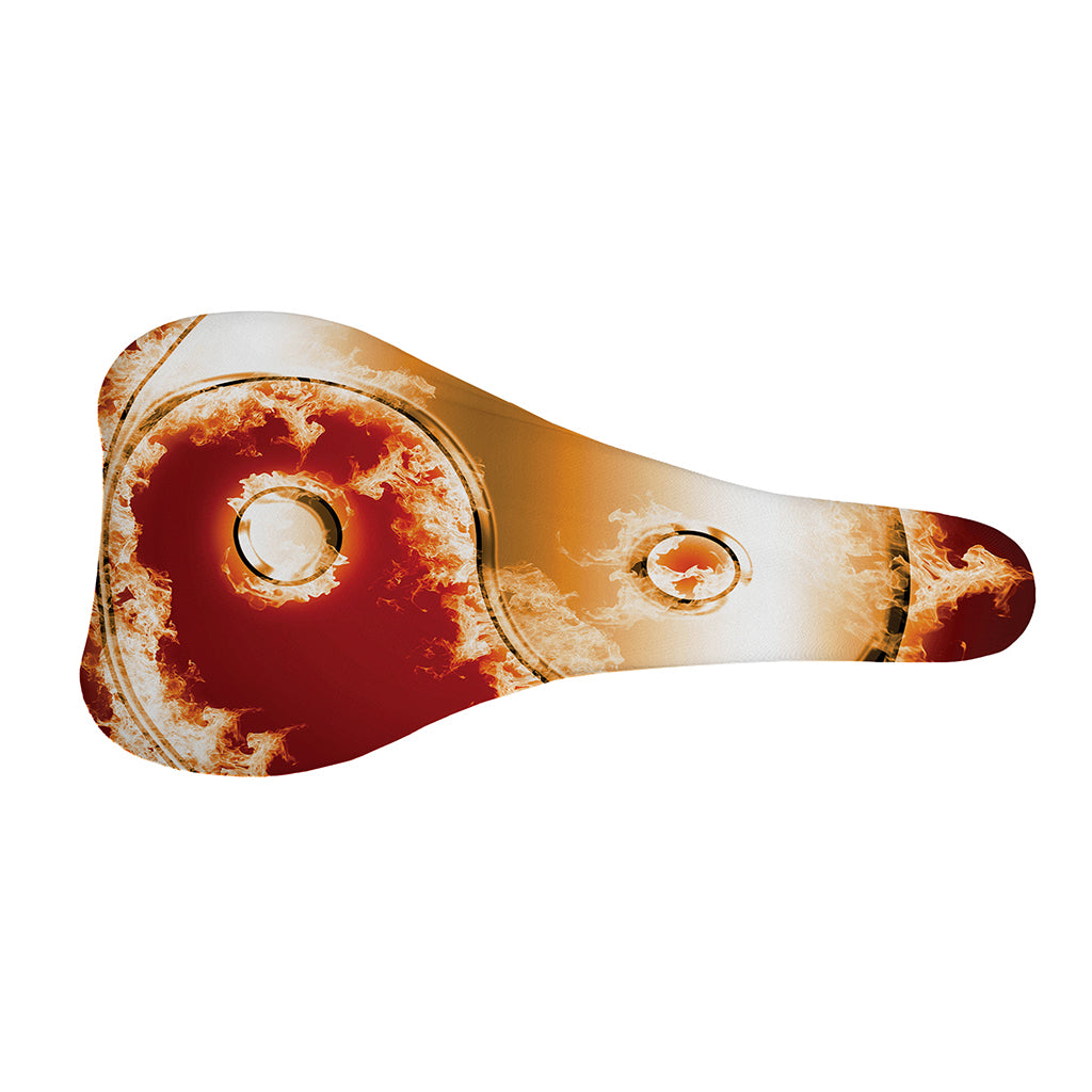 Flaming Yin Yang Print Bicycle Seat Cover