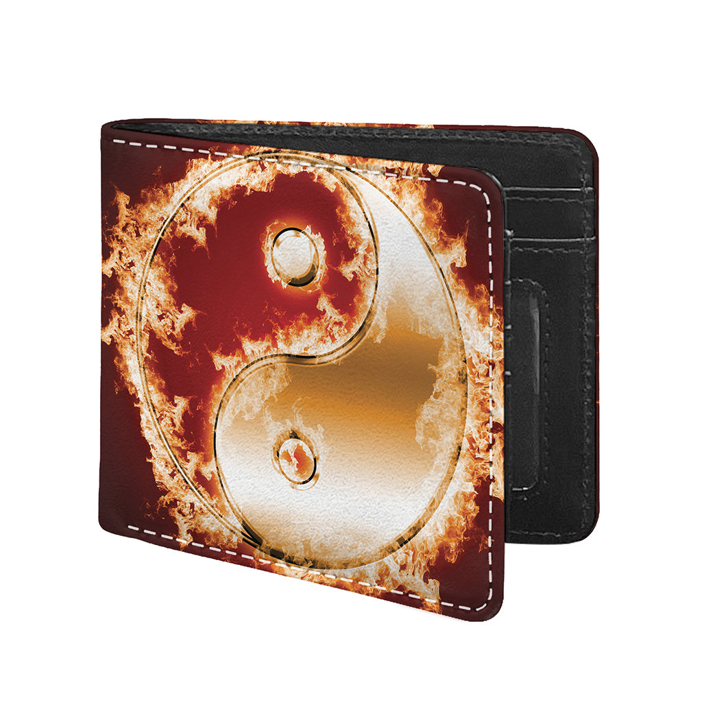 Flaming Yin Yang Print Bifold Wallet