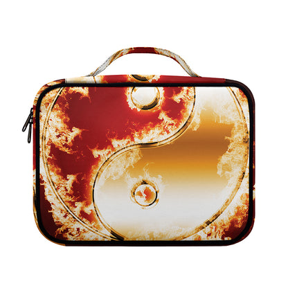 Flaming Yin Yang Print Briefcase Bible Bag