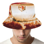 Flaming Yin Yang Print Bucket Hat