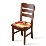 Flaming Yin Yang Print Chair Cushion Cover