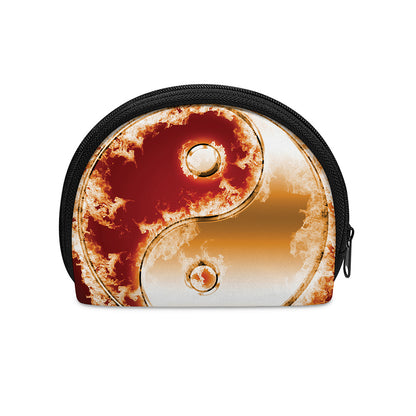 Flaming Yin Yang Print Coin Purse