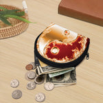 Flaming Yin Yang Print Coin Purse