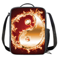 Flaming Yin Yang Print Crossbody Lunch Bag