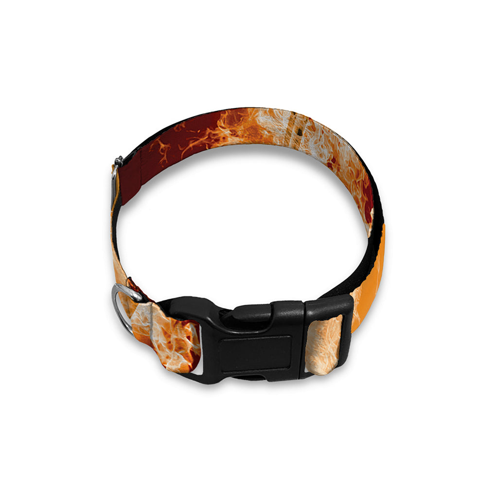 Flaming Yin Yang Print Dog Collar
