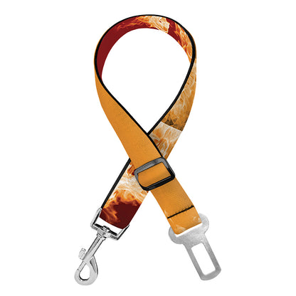 Flaming Yin Yang Print Dog Seat Belt