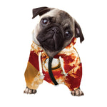 Flaming Yin Yang Print Dog Zip Up Hoodie