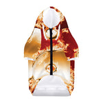 Flaming Yin Yang Print Dog Zip Up Hoodie