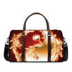 Flaming Yin Yang Print Duffle Bag