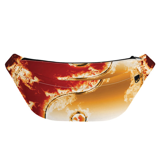 Flaming Yin Yang Print Fanny Pack