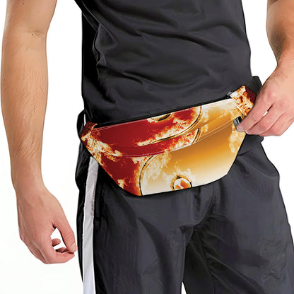 Flaming Yin Yang Print Fanny Pack