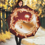 Flaming Yin Yang Print Foldable Umbrella