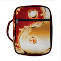Flaming Yin Yang Print Front Pocket Bible Bag