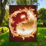 Flaming Yin Yang Print Garden Flag