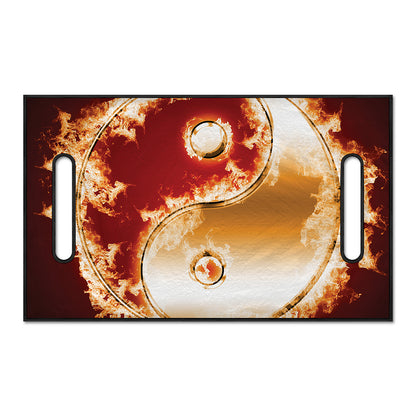 Flaming Yin Yang Print Golf Cart Seat Cover