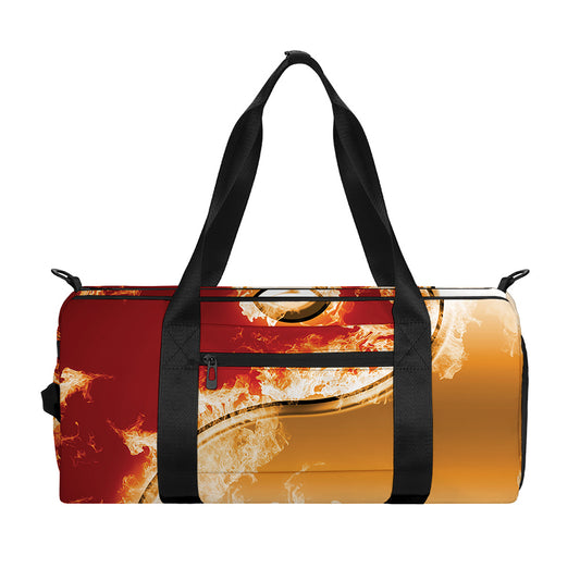 Flaming Yin Yang Print Gym Bag