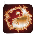 Flaming Yin Yang Print Hand Towel