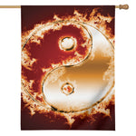Flaming Yin Yang Print House Flag