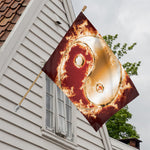 Flaming Yin Yang Print House Flag