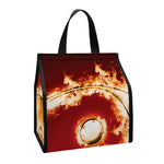 Flaming Yin Yang Print Insulated Lunch Tote