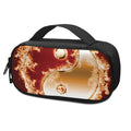 Flaming Yin Yang Print Portable Cooler Travel Case