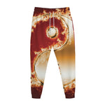 Flaming Yin Yang Print Jogger Pants